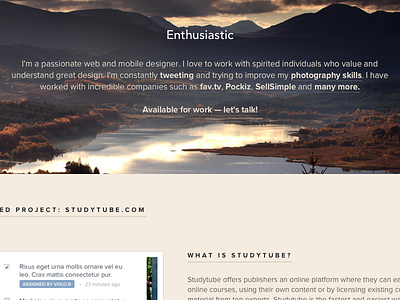 Enthusiastic.co — Live! 2013 design live new portfolio portfolio design projects ui user interface user interface designer ux visual designer