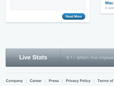 Love me some Live Stats blue buttons faded grey interface iser interface live stats read more ui user experience ux