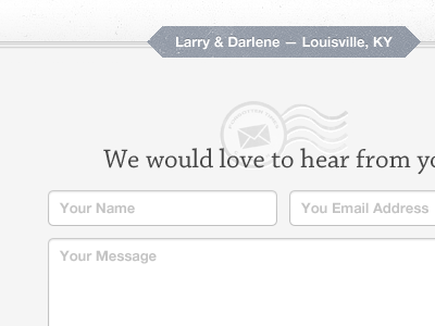 Larry & Darlene contact contact box detail get in touch interface stamp ui ui elements