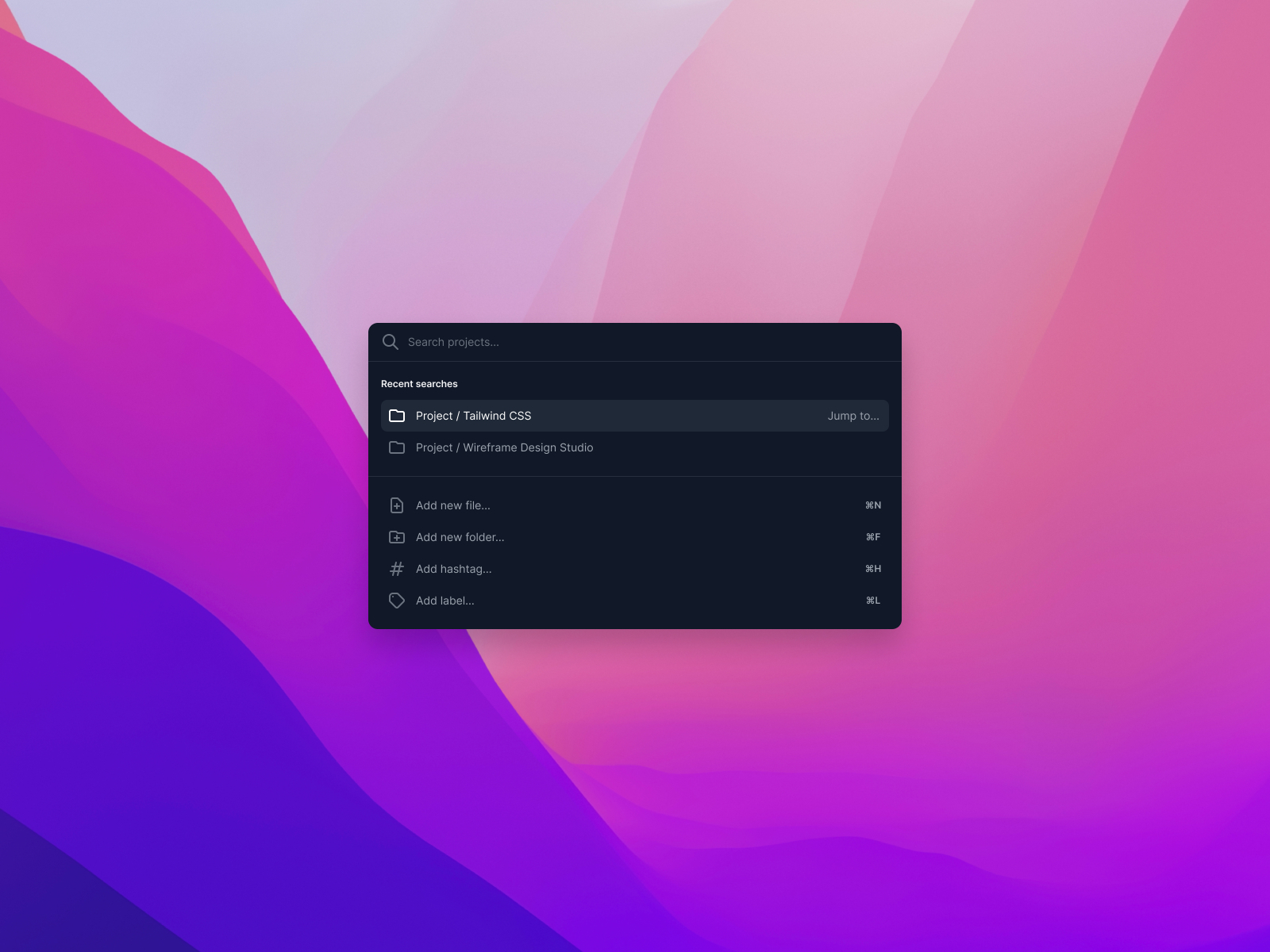 Command Palettes by James for Tailwind Labs on Dribbble