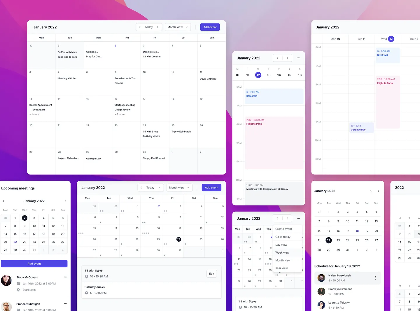 Modern Calendar View Design: Streamlined Scheduling Solutions