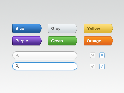 Multicoloured blue buttons checkbox colorful colourful fun glow green grey orange purple search ui user interface yellow