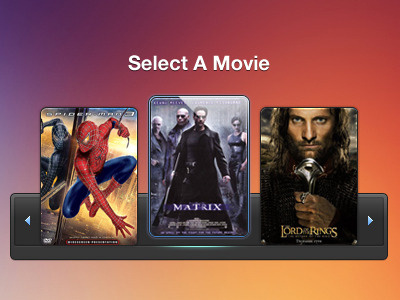Select A Movie. 365psd dark dvd case glow slider ui