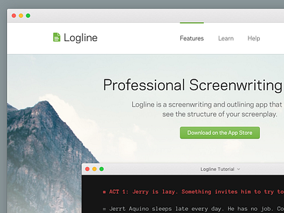 Logline Homepage Concept design icon design icons retina ui user experience user interface ux web design