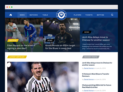 Chelsea News chelsea design football ui user experience user interface ux website design wordpress