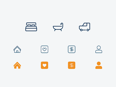 Bed, Bath & Car bath icon car icon design home icon icon design icons interface design ui user experience user interface ux