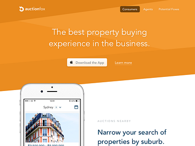 AuctionFox design homepage icon design icons landing page ui user experience user interface ux