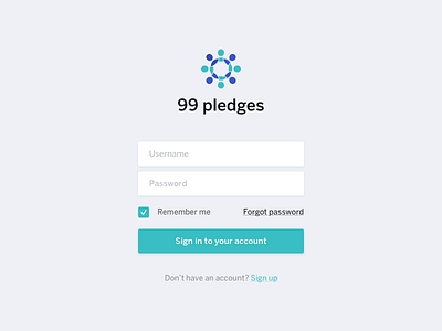 99pledges Login 99 99pledges brand design login screen logo design ui user interface ux