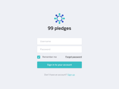 99pledges Login 99 99pledges brand design login screen logo design ui user interface ux