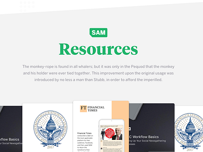 SAM : Resources design landing pages marketing design ui user experience user interface ux website design