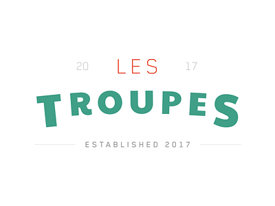 Les Troupes design logo typeface