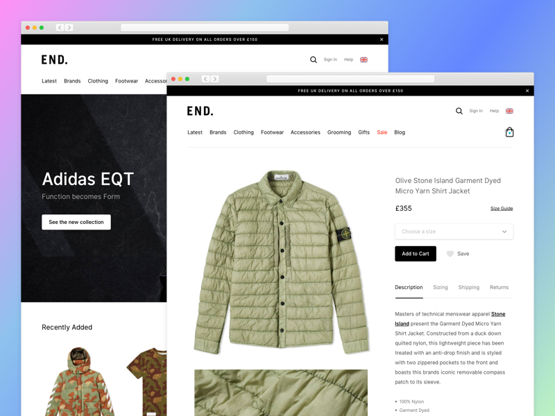 websites similar to end clothing