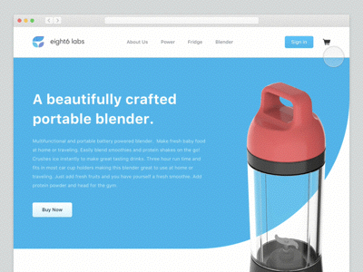 Eight6Labs Product Page design gif product page ui user experience user interface ux website
