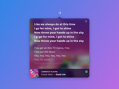 Lyrics Mac App 🤷🏻‍♂️ design not justin bieber ui user experience user interface ux