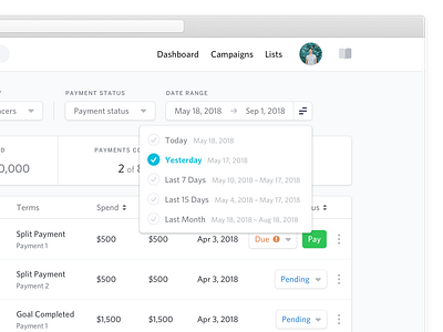 Date-selector UI clean design design font icons interface minimal ui ui design uidesigner user experience user interface user interface design ux whitney