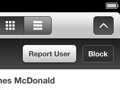 Report & Block app design gifture ios iphone ipod retina ui ux woo