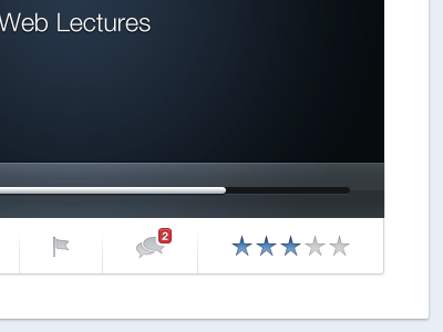 Web Lectures blue design icons stars ui ux video player