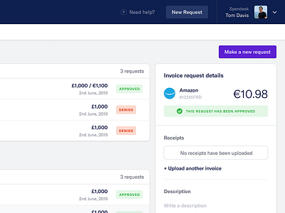 Invoice request details approved buttons design error label gt america icon design icons interface labels ui user experience user interface ux