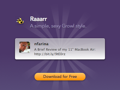 Raaarr apple growl style growl theme mac