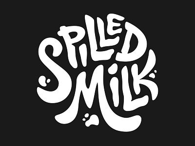 Spilled Milk lettering logo milk