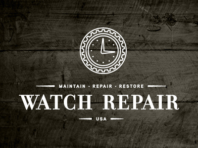 Watch Repair branding identity logo