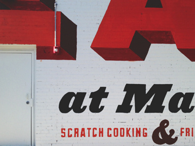 Matt's Big Breakfast lettering mural painting typography