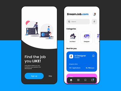 Job finding landing page UI design ui