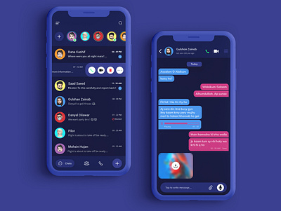 Messenger Design brand branding dark darkui message app messenger minimal minimalist new popular popular shot trendy ui ui ux design uidesign uiux