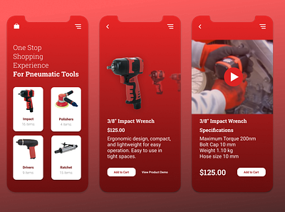 Pneumatic Tools Mobile App app design lemuelworks mobile mobile app design typography ui ux