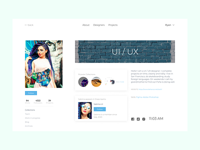 User profile. Daily ui 006