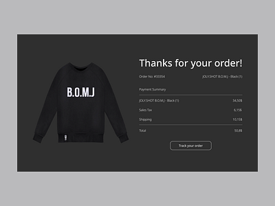 Email Receipt. Daily ui 017 bomj dailyui017 design designer emailreceipt invite minimal order shop shopping ui uidesign ux uxdesign uxuidesign web webdesign webdesigner website