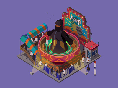 The Tornado arab kuwait ride theme park vector