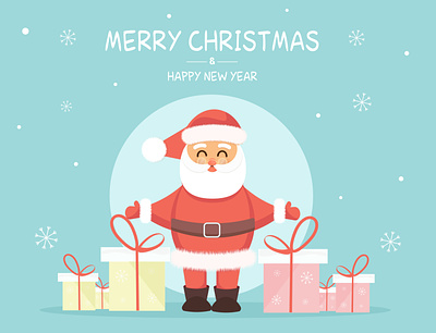 Santa Claus. Christmas background with Santa Claus and lettering decoration