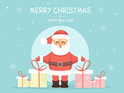 Santa Claus. Christmas background with Santa Claus and lettering