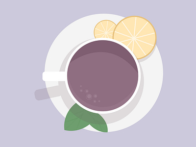 Cup of tea with lemon