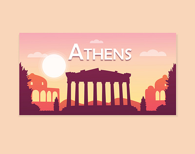 Athens Greece background. tree