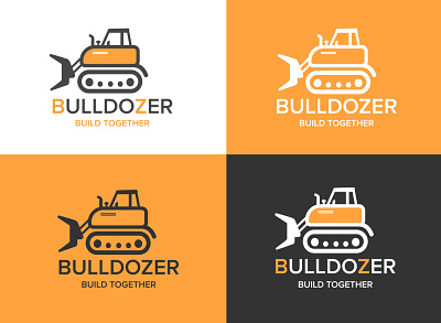 Bulldozer logo template design