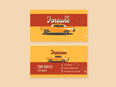 Business cards retro taxi. business business card car logo old print retro taxi vintage