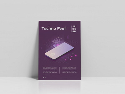 Poster for techno festival adobe art light poster smart techno telefon trend