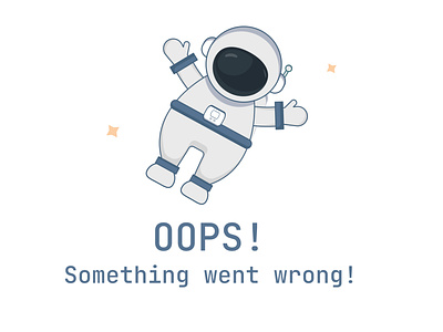 Something went wrong landing page . Astronaut. 404 astronaut branding error graphic design logo motion graphics oops something went wrong ui