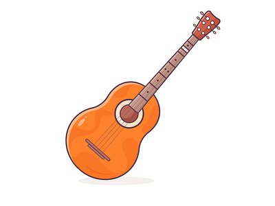 Guitar art decoration design graphic design guitar icon icon illustration logo modern music music instrument print trend ui