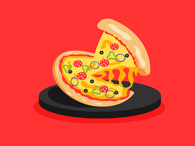 Pizza art design food graphic design illustration pizza print tasty