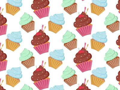 Delicious cupcake pattern.