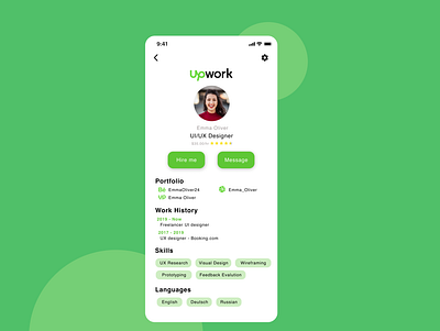 Upwork Freelancer Profile - DailyUI#006 2020 2d 2d art art dailyui design freelanceing logo ui ux ui design upwork