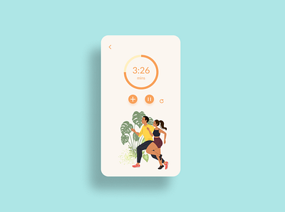 Countdown Timer 014 2d dailyui flatdesign illustration jogging sport timer ui uiux