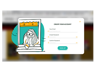 Sign Up Form Overlay 2020 account dailyui digital illustration form overlay signup ui