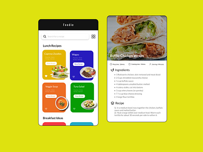 Recipes App 2020 2d dailyui food recipes ui ui design uidesign uiux
