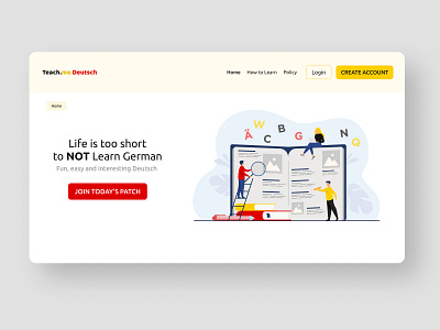 Teach.me.Deutsch - Landing Page 2021 elearning german germany learning red uidesign uidesigns