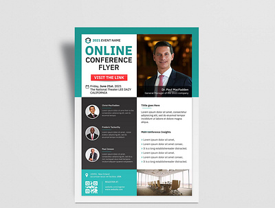 Online Conference Flyer branding brochure corporate design design illustration print proposal template