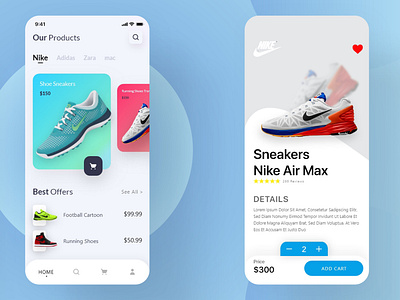 shopping app with a clean design